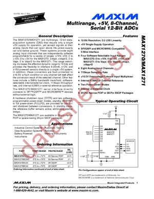 MAX1270AENG+ datasheet  